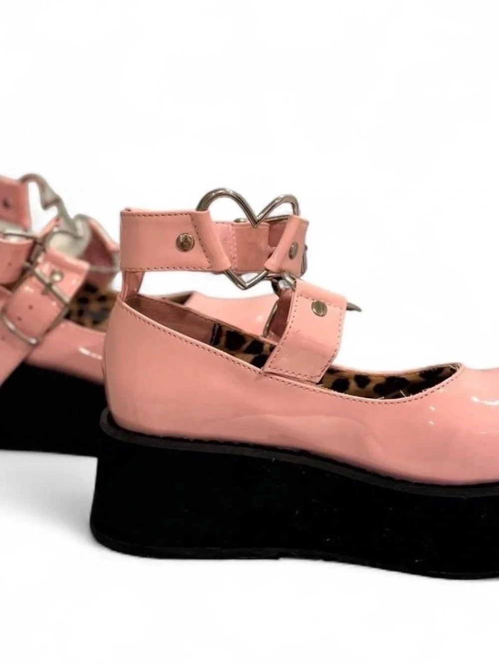 Demonia Sprite-02 Baby Pink Patent Platform Mary Janes Size 6